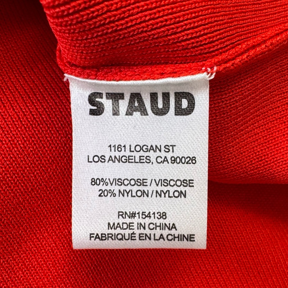 NEW Staud Canna Strapless Dress Red Rose Size Large - Picture 8 of 9